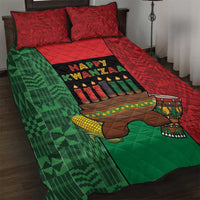 Happy Kwanzaa Quilt Bed Set Kinara With Kente Pattern - Wonder Print Shop