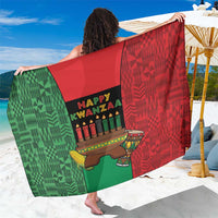 Happy Kwanzaa Sarong Kinara With Kente Pattern - Wonder Print Shop
