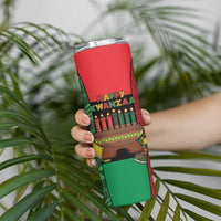 Personalized Happy Kwanzaa Skinny Tumbler Kinara With Kente Pattern - Wonder Print Shop