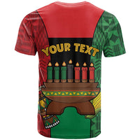 Personalized Happy Kwanzaa T Shirt Kinara With Kente Pattern - Wonder Print Shop