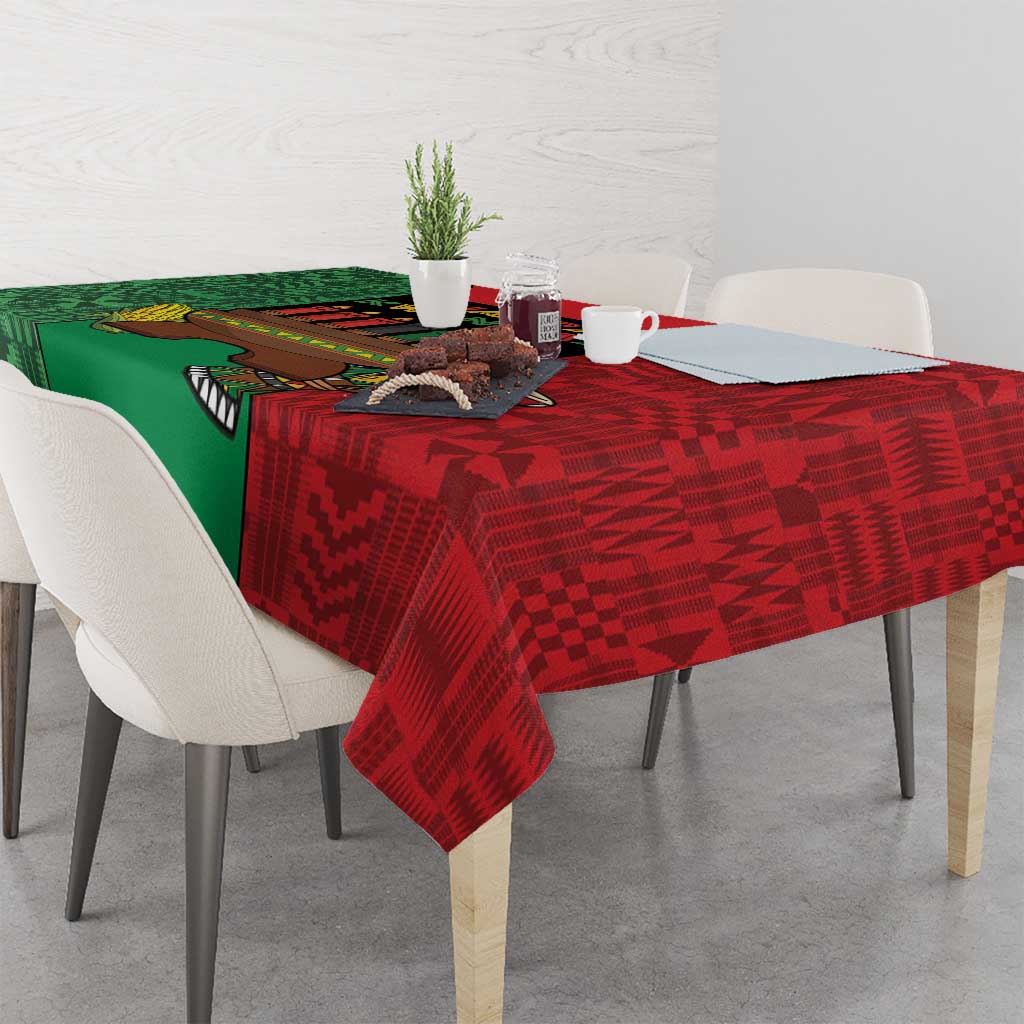 Happy Kwanzaa Tablecloth Kinara With Kente Pattern - Wonder Print Shop