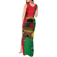 Personalized Happy Kwanzaa Tank Maxi Dress Kinara With Kente Pattern - Wonder Print Shop