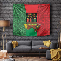 Happy Kwanzaa Tapestry Kinara With Kente Pattern - Wonder Print Shop