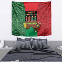 Happy Kwanzaa Tapestry Kinara With Kente Pattern - Wonder Print Shop