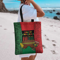 Happy Kwanzaa Tote Bag Kinara With Kente Pattern - Wonder Print Shop