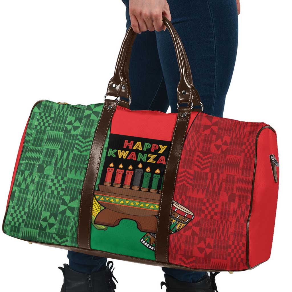 Happy Kwanzaa Travel Bag Kinara With Kente Pattern - Wonder Print Shop