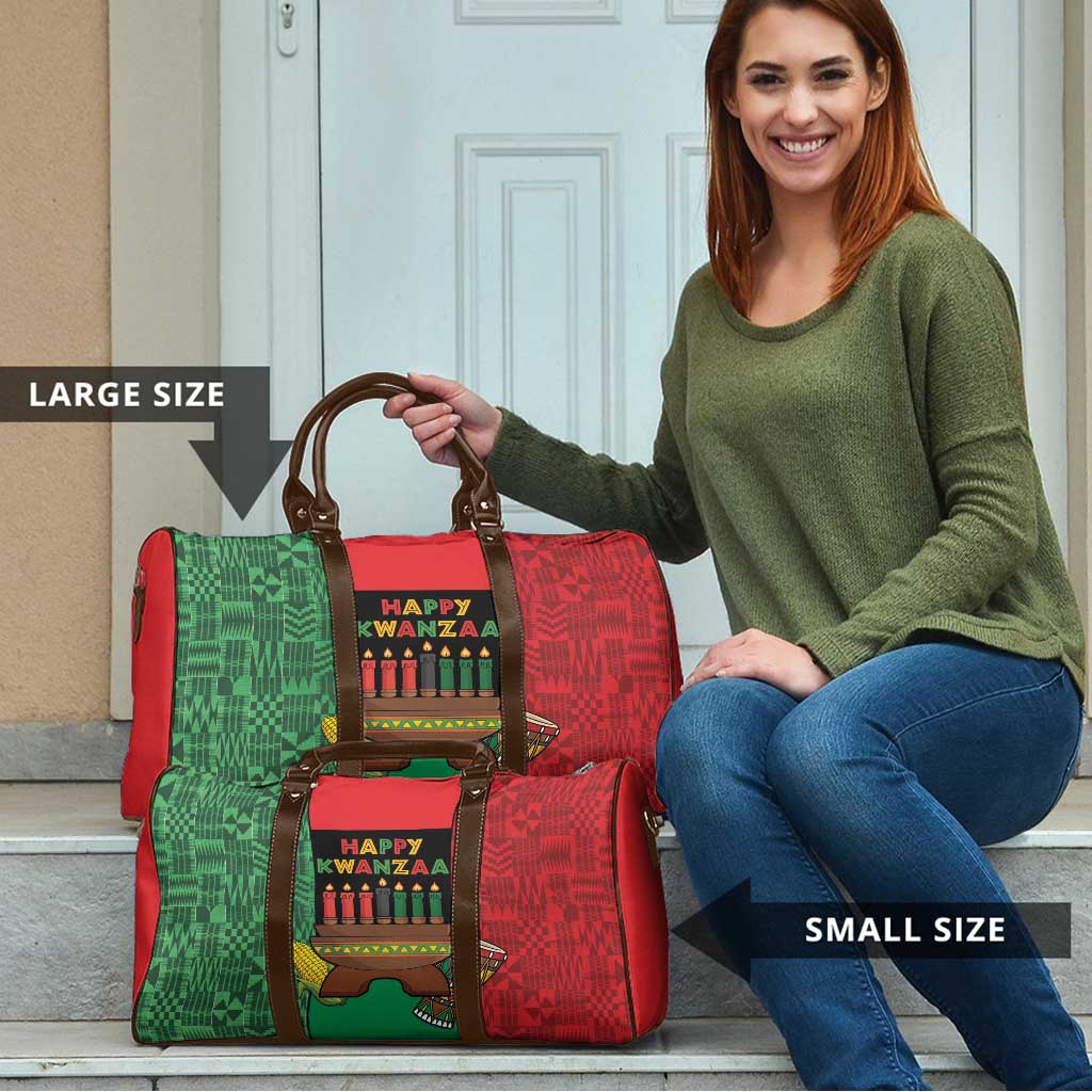 Happy Kwanzaa Travel Bag Kinara With Kente Pattern - Wonder Print Shop