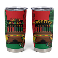 Personalized Happy Kwanzaa Tumbler Cup Kinara With Kente Pattern - Wonder Print Shop