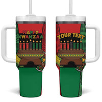 Personalized Happy Kwanzaa Tumbler With Handle Kinara With Kente Pattern - Wonder Print Shop
