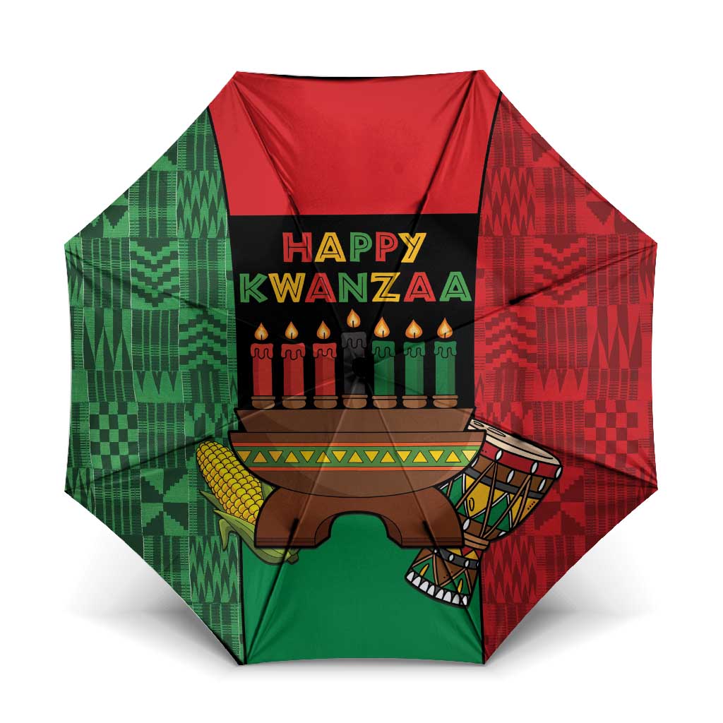 Happy Kwanzaa Umbrella Kinara With Kente Pattern - Wonder Print Shop