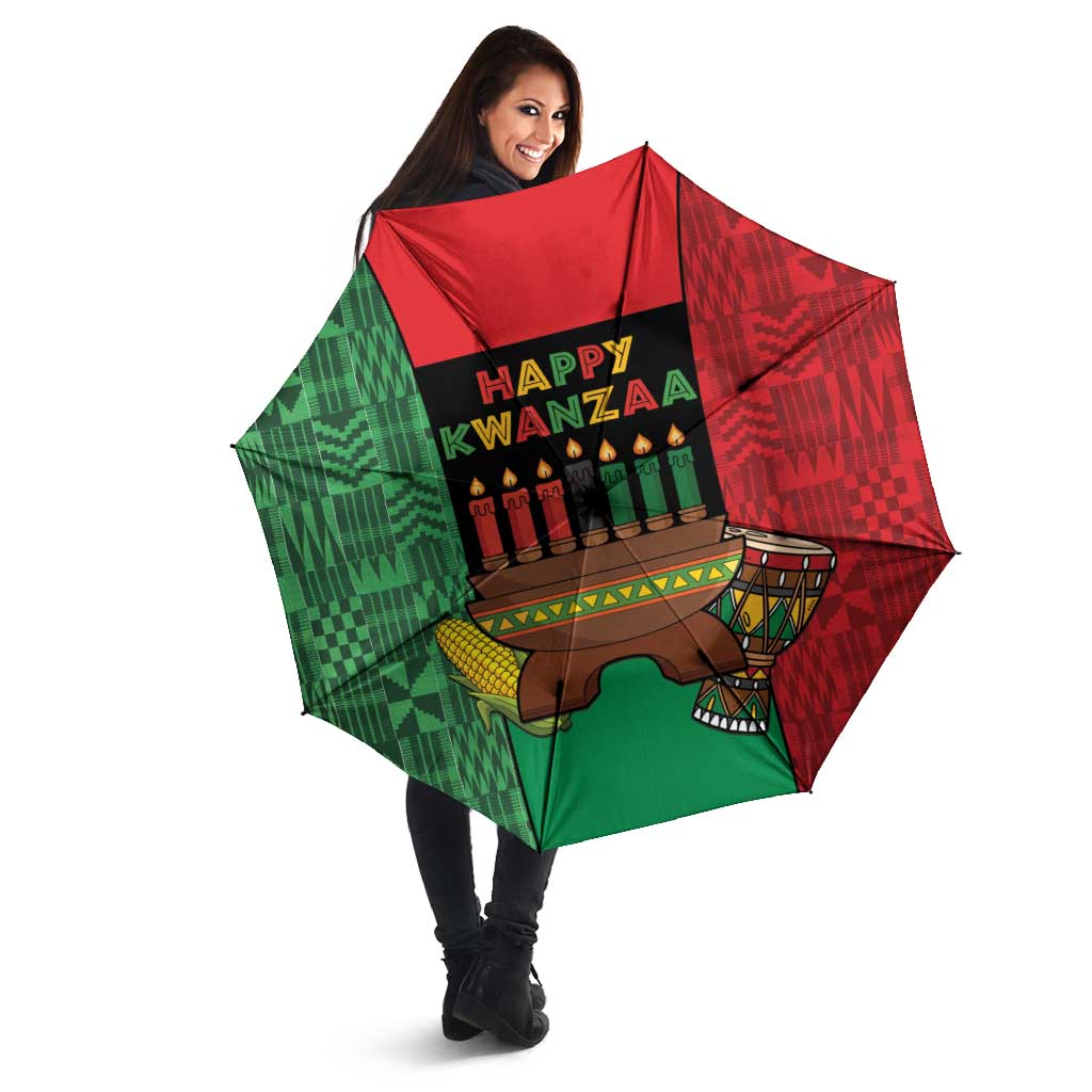 Happy Kwanzaa Umbrella Kinara With Kente Pattern - Wonder Print Shop