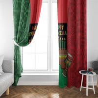 Happy Kwanzaa Window Curtain Kinara With Kente Pattern - Wonder Print Shop