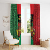 Happy Kwanzaa Window Curtain Kinara With Kente Pattern - Wonder Print Shop