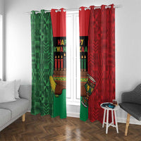 Happy Kwanzaa Window Curtain Kinara With Kente Pattern - Wonder Print Shop