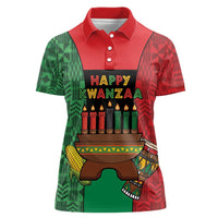 Personalized Happy Kwanzaa Women Polo Shirt Kinara With Kente Pattern - Wonder Print Shop