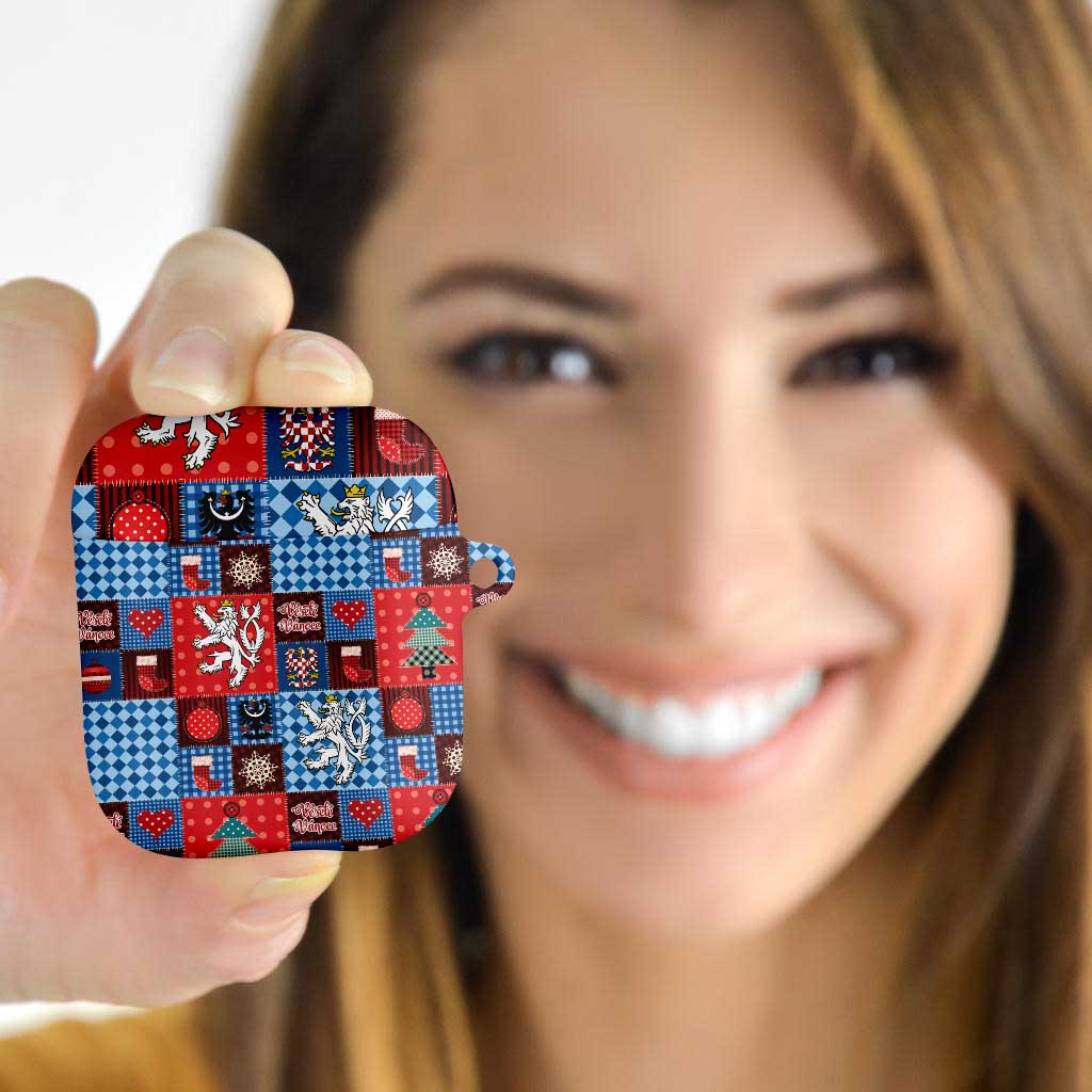 Czech Christmas Patchwork AirPods Case - Wonder Print Shop