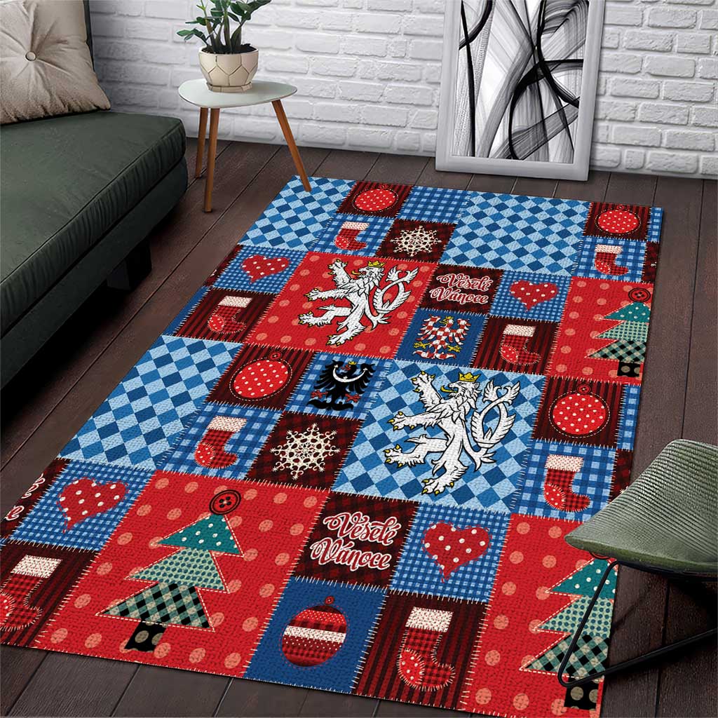 Czech Christmas Patchwork Area Rug - Wonder Print Shop