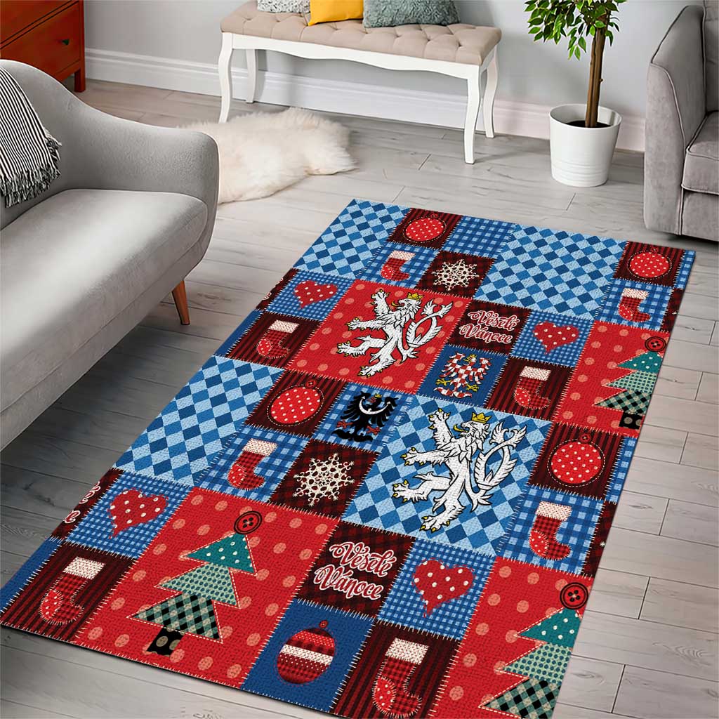 Czech Christmas Patchwork Area Rug - Wonder Print Shop