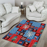 Czech Christmas Patchwork Area Rug - Wonder Print Shop