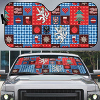 Czech Christmas Patchwork Auto Sun Shade - Wonder Print Shop