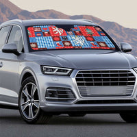 Czech Christmas Patchwork Auto Sun Shade - Wonder Print Shop