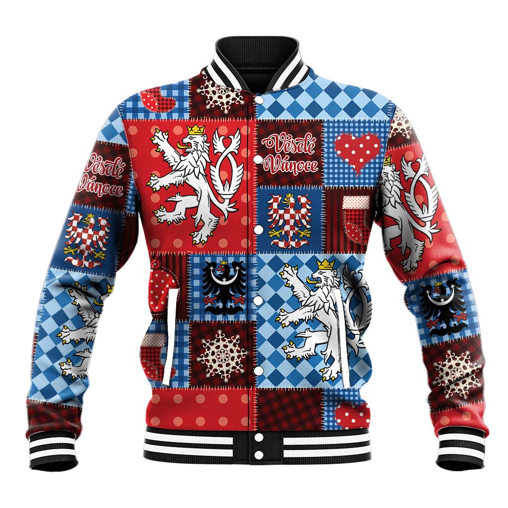 Czech Christmas Patchwork Baseball Jacket - Wonder Print Shop