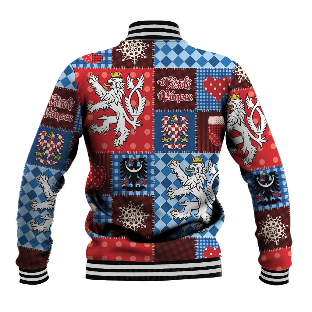Czech Christmas Patchwork Baseball Jacket - Wonder Print Shop