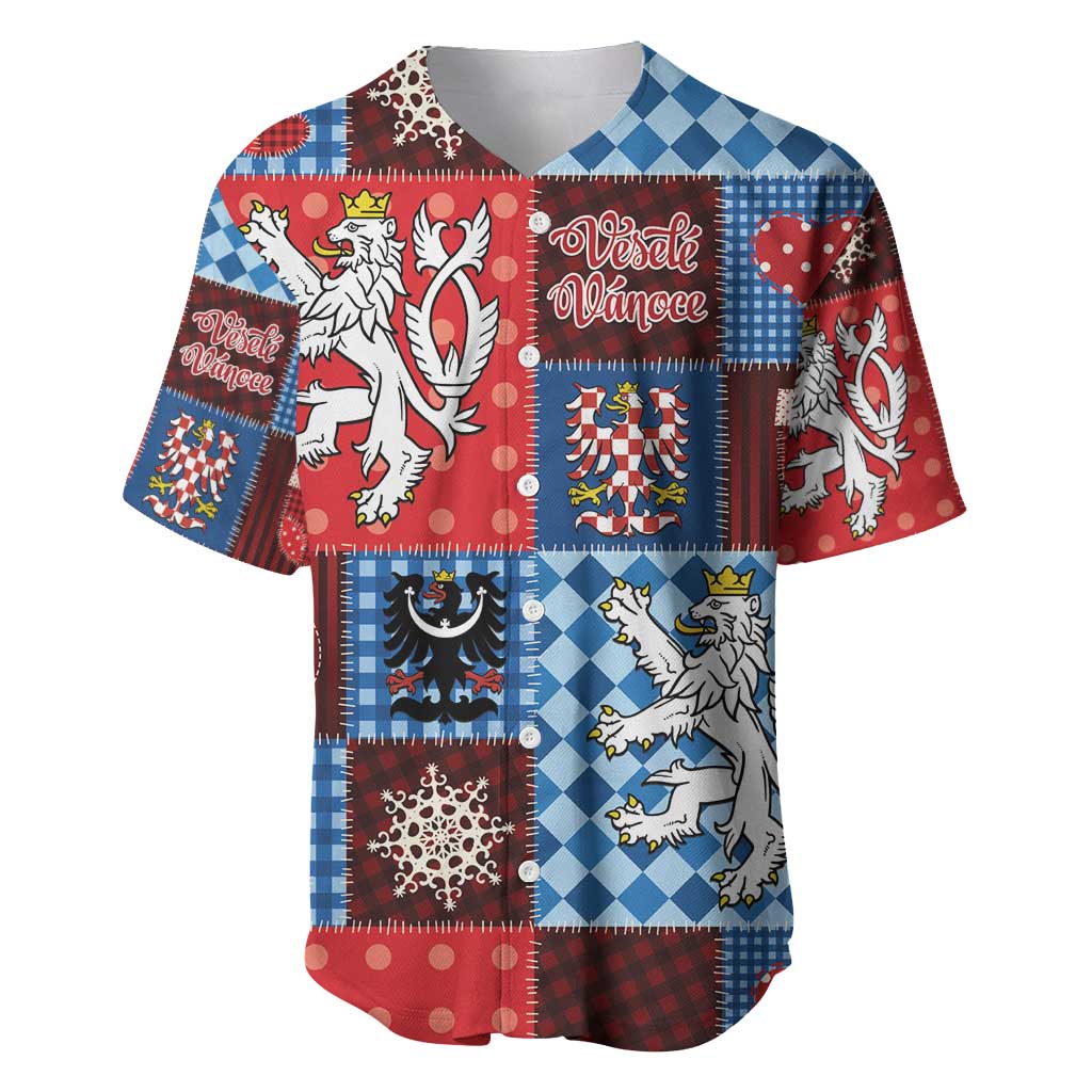 Czech Christmas Patchwork Baseball Jersey - Wonder Print Shop