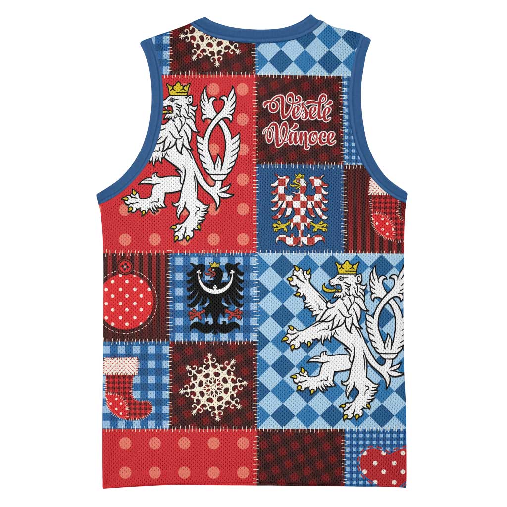 Czech Christmas Patchwork Basketball Jersey - Wonder Print Shop