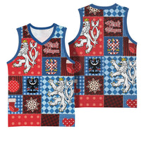 Czech Christmas Patchwork Basketball Jersey - Wonder Print Shop