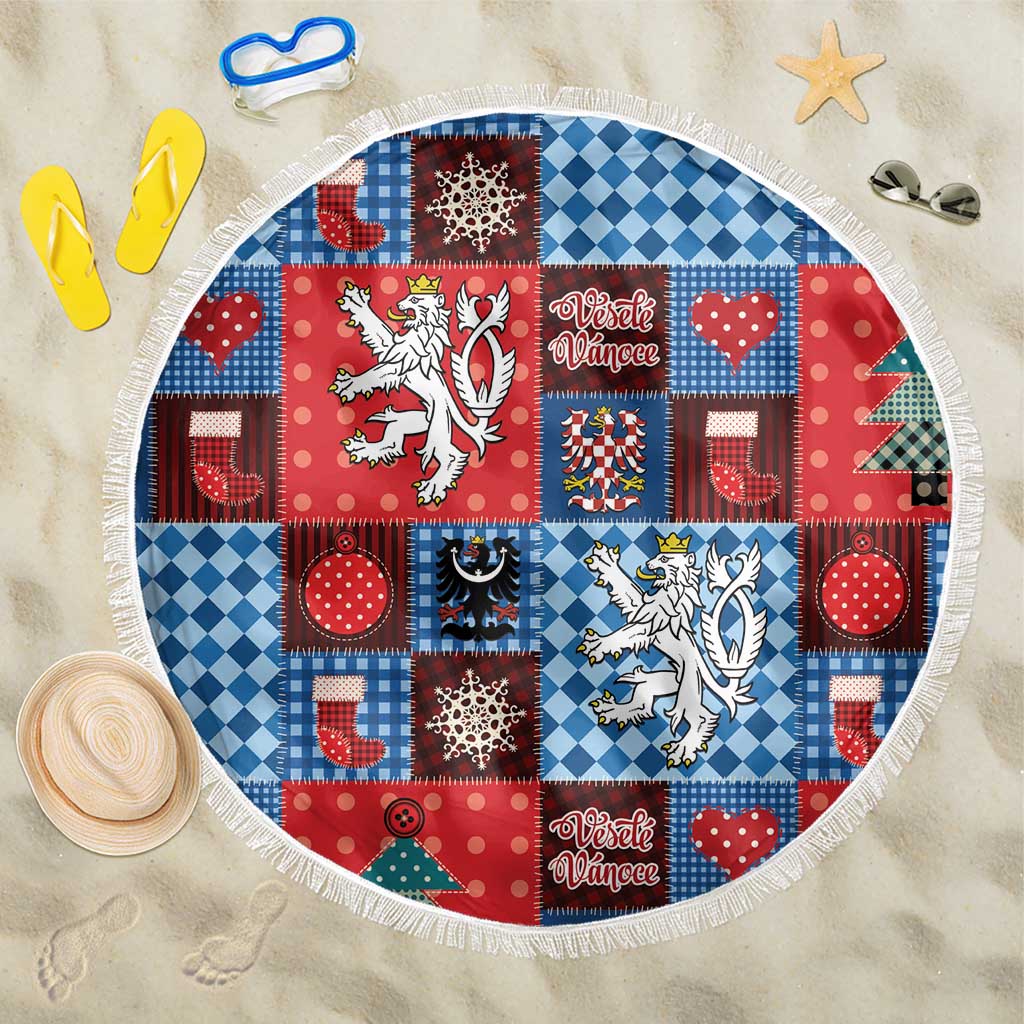 Czech Christmas Patchwork Beach Blanket - Wonder Print Shop