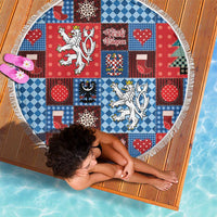 Czech Christmas Patchwork Beach Blanket - Wonder Print Shop