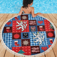 Czech Christmas Patchwork Beach Blanket - Wonder Print Shop