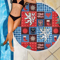 Czech Christmas Patchwork Beach Blanket - Wonder Print Shop