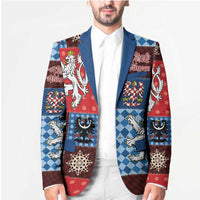Czech Christmas Patchwork Blazer - Wonder Print Shop