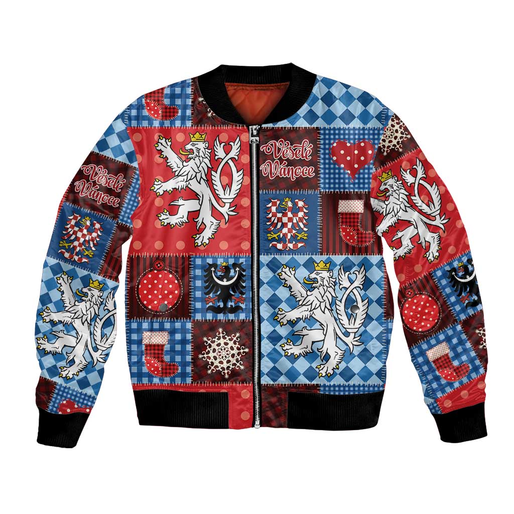 Czech Christmas Patchwork Bomber Jacket - Wonder Print Shop
