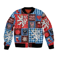 Czech Christmas Patchwork Bomber Jacket - Wonder Print Shop