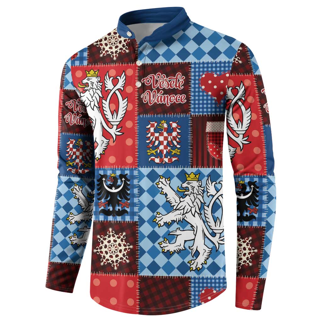 Czech Christmas Patchwork Button Sweatshirt - Wonder Print Shop
