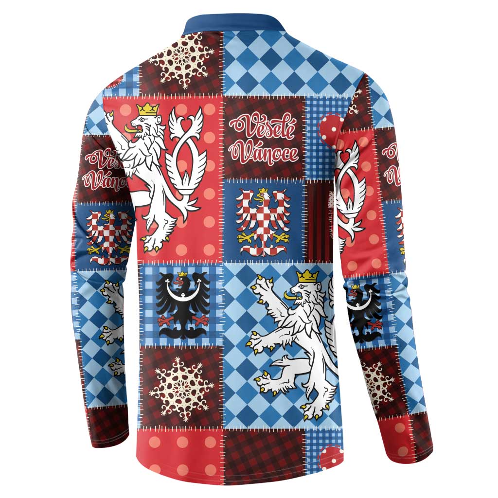 Czech Christmas Patchwork Button Sweatshirt - Wonder Print Shop