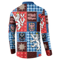 Czech Christmas Patchwork Button Sweatshirt - Wonder Print Shop