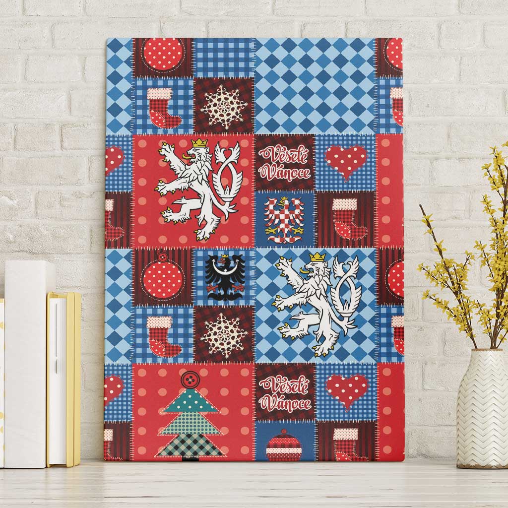 Czech Christmas Patchwork Canvas Wall Art - Wonder Print Shop