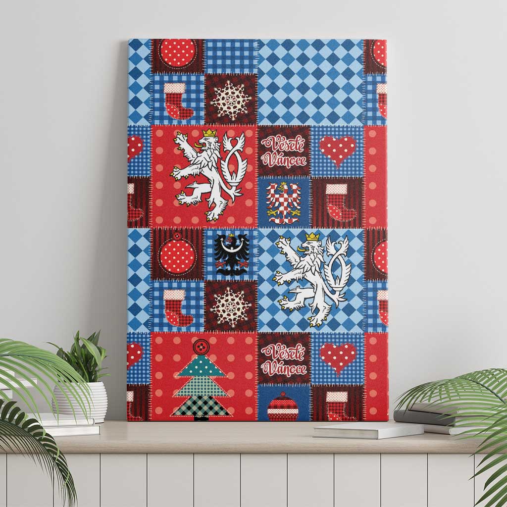 Czech Christmas Patchwork Canvas Wall Art - Wonder Print Shop