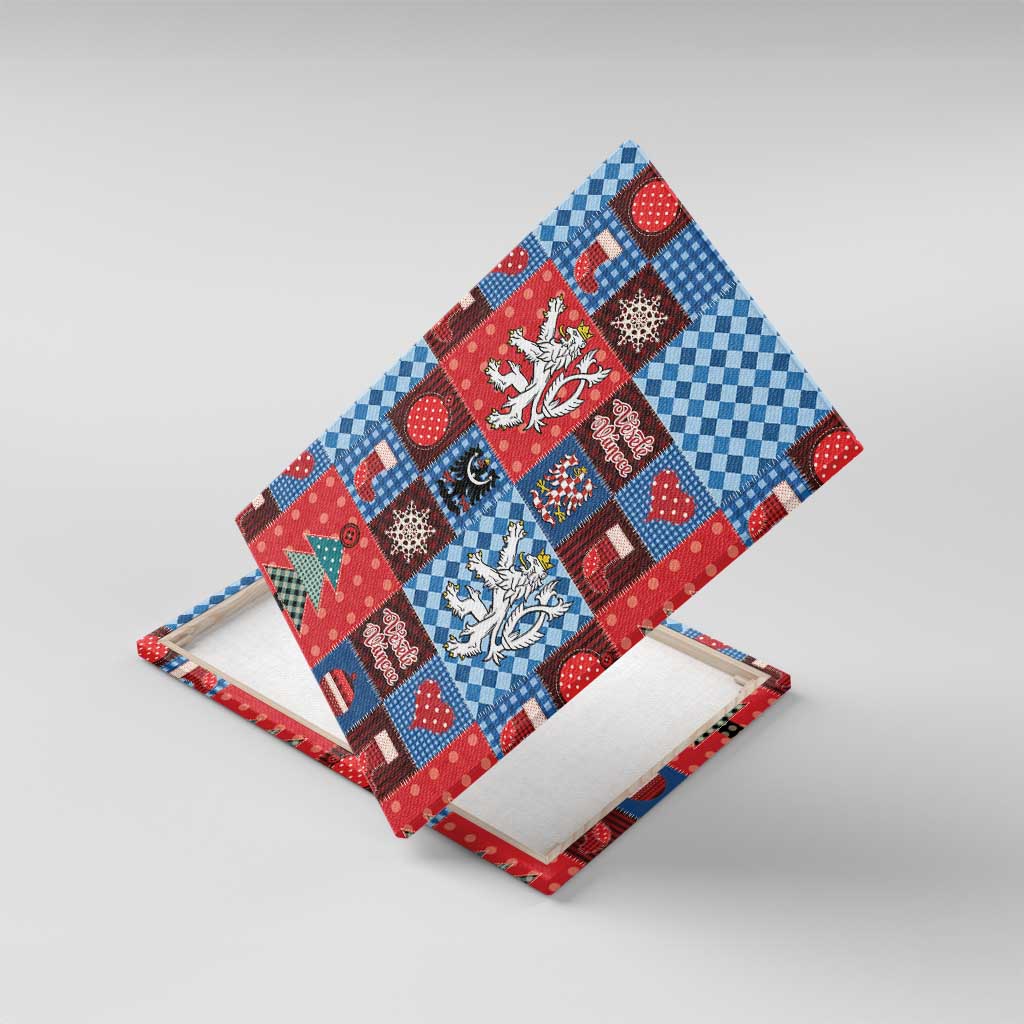Czech Christmas Patchwork Canvas Wall Art - Wonder Print Shop