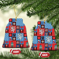 Czech Christmas Patchwork Ceramic Ornament - Wonder Print Shop