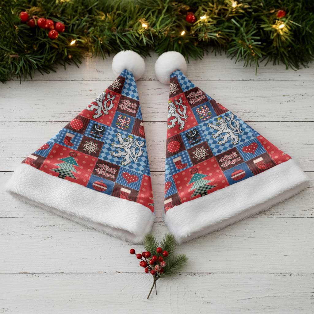 Czech Christmas Patchwork Christmas Santa Hat - Wonder Print Shop
