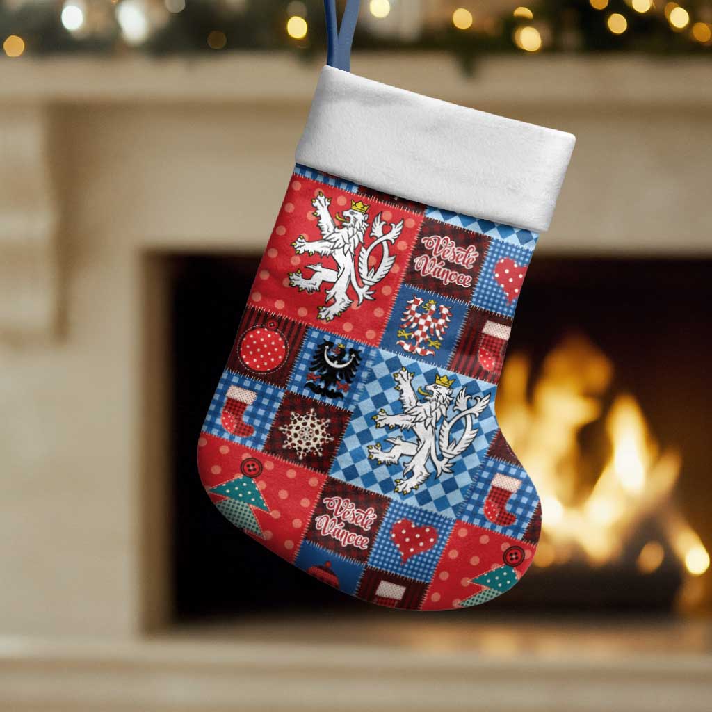 Czech Christmas Patchwork Christmas Stocking - Wonder Print Shop
