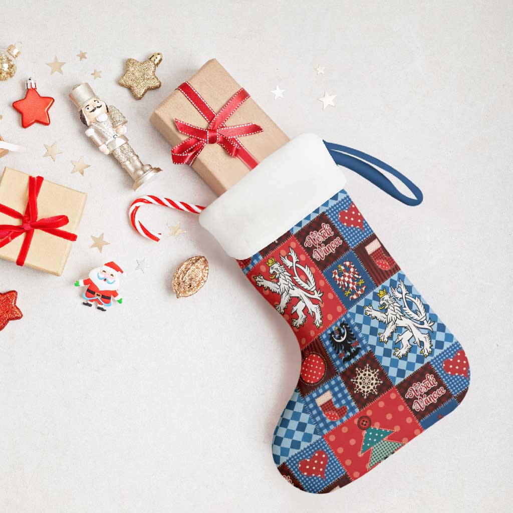 Czech Christmas Patchwork Christmas Stocking - Wonder Print Shop