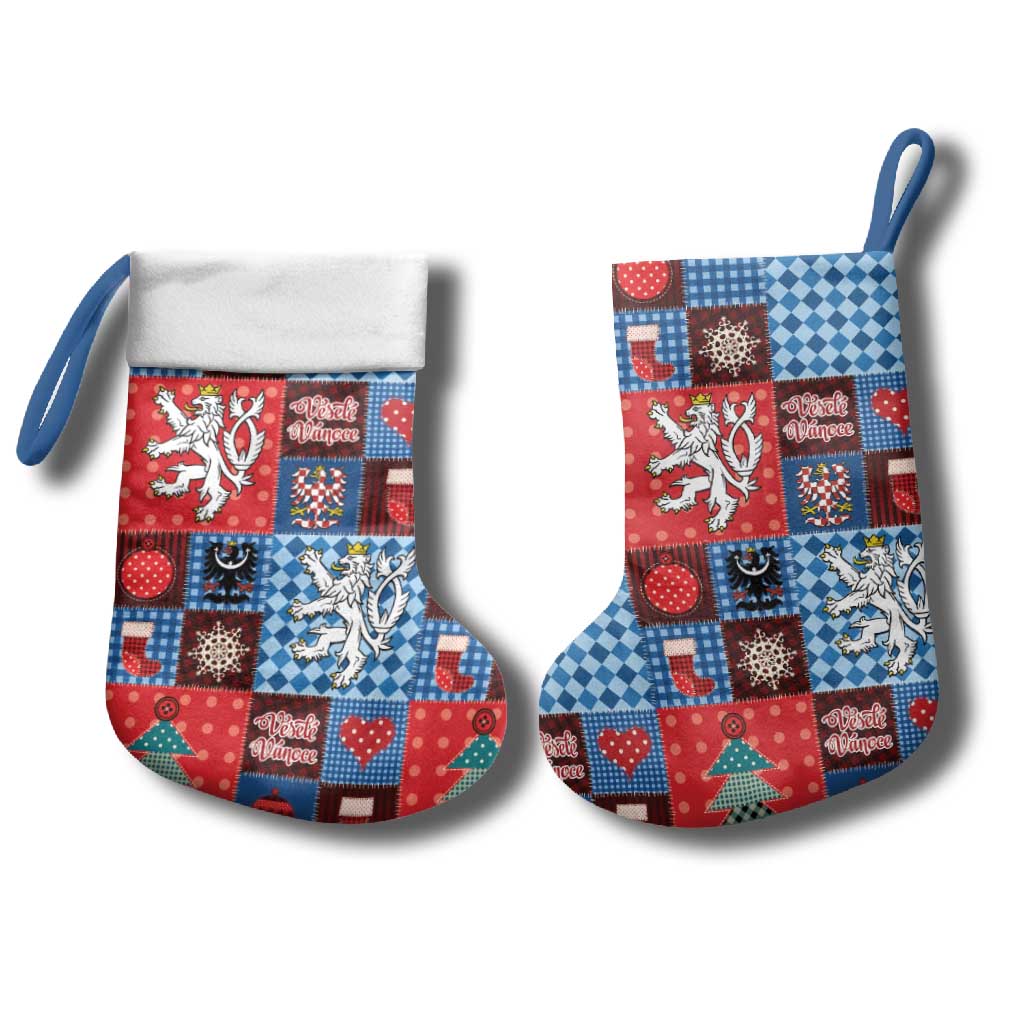 Czech Christmas Patchwork Christmas Stocking - Wonder Print Shop
