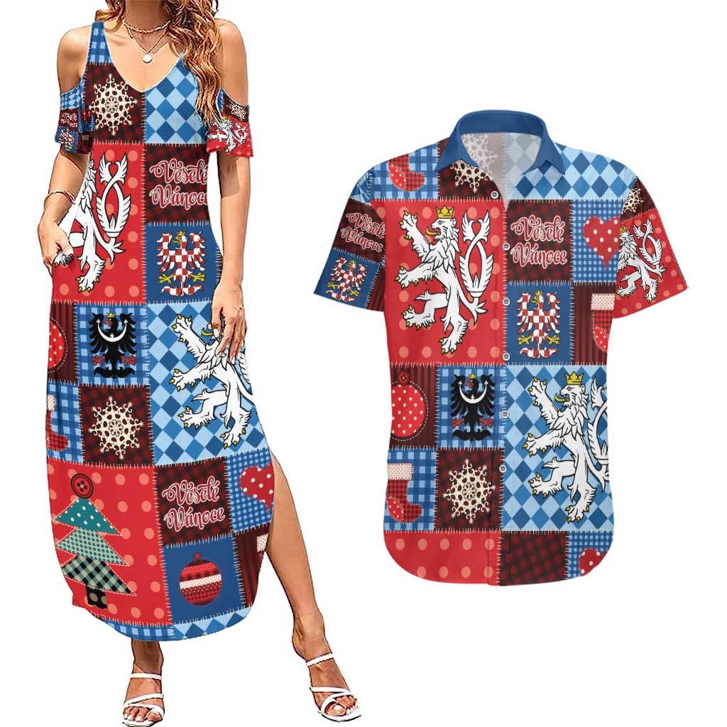 Czech Christmas Patchwork Couples Matching Summer Maxi Dress and Hawaiian Shirt - Wonder Print Shop