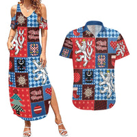 Czech Christmas Patchwork Couples Matching Summer Maxi Dress and Hawaiian Shirt - Wonder Print Shop